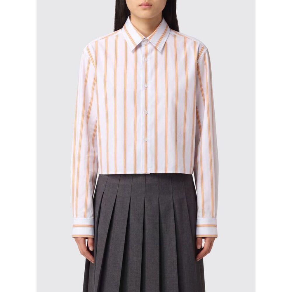 Jw Anderson Women Jw Anderson Striped Cotton Shirt With Classic Collar